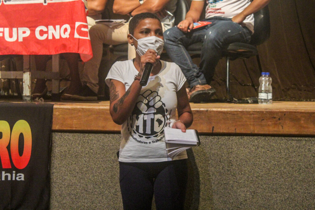 Léia Silva, do Movimento de Trabalhadoras e Trabalhadores por Direitos (MTD)
