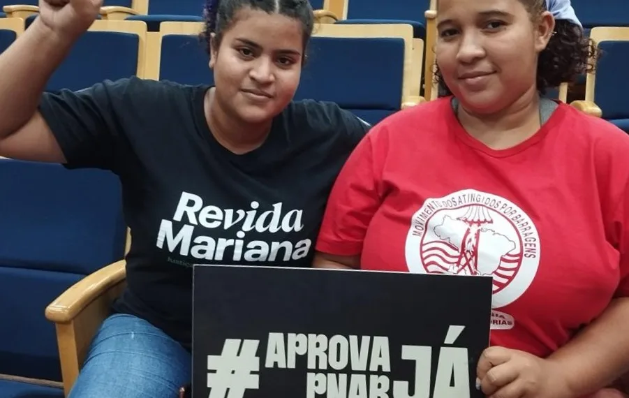 A militante Tainá Vicência durante mobilização no Congresso em novembro de 2023 pela aprovação da PNAB. Foto: Acervo pessoal