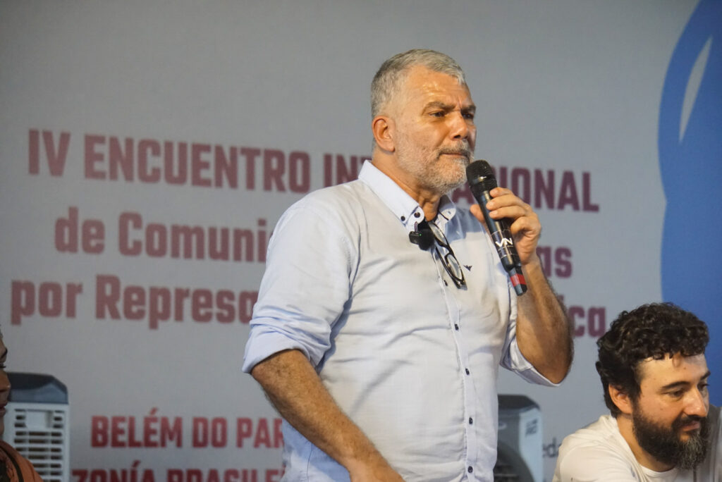 Ricardo Molina, ministro do Poder Popular para o Socialismo da Venezuela, durante sua passagem pelo IV Encontro Internacional de Atingidos por Barragens e Crise Climática. Foto: Anna Mathias / MAB
