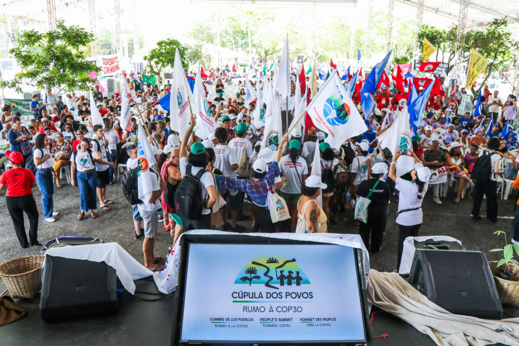 Atingidos de todo o mundo marcaram presença na Plenária Internacional dos Movimentos Sociais. Foto: Joka Madruga / MAB