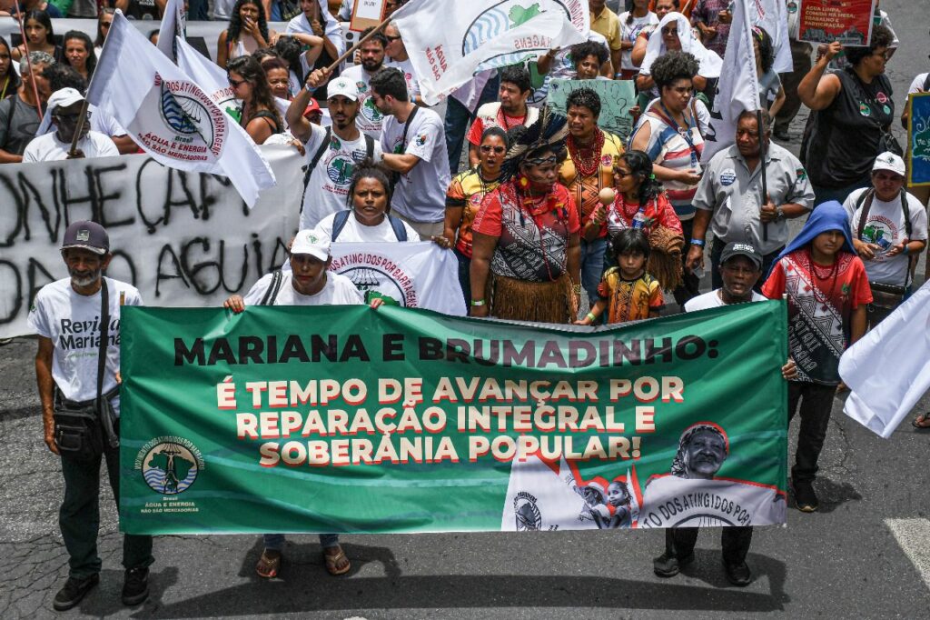 O ato fez parte da Jornada de lutas Mariana e Brumadinho: por reparação integral e soberania popular. Foto: Nívea Magno / MAB