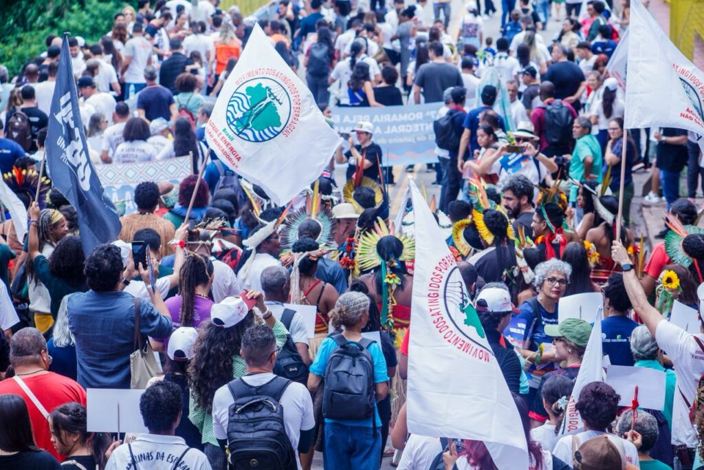 Romaria em Brumadinho, no marco dos 7 anos do crime da Vale. Foto: Nívea Magno / MAB