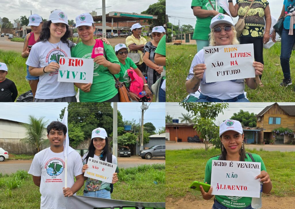 Militantes do MAB durante o ato em defesa dos rios Amazônicos. Foto: Klézi Martins / MAB