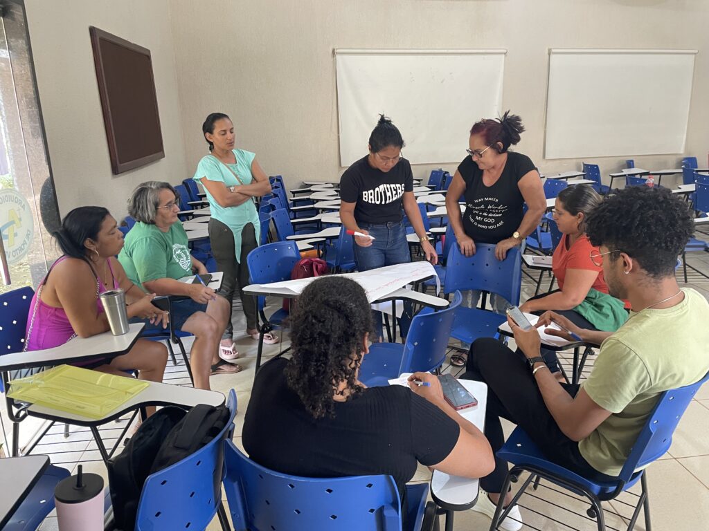 Momento para debates em grupo, divididos por duas regiões: Baixo e Médio Madeira e Região de Samuel. Foto: Letícia Regiane / MAB