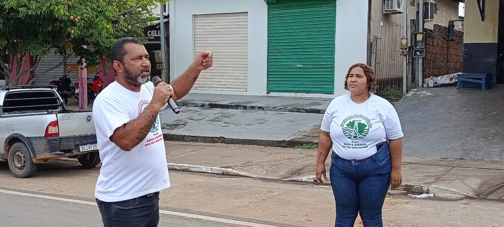Ricardo Santos, coordenador do MAB, durante o ato em memória de Edinaldo Palheta. Foto: Dionata de Souza / MAB