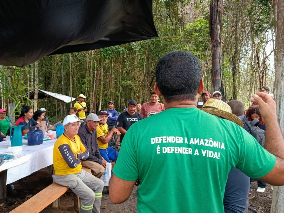 Coordenação do MAB facilita espaço de diálogo com famílias no Travessão do Joá. Foto: Dionata Souza / MAB