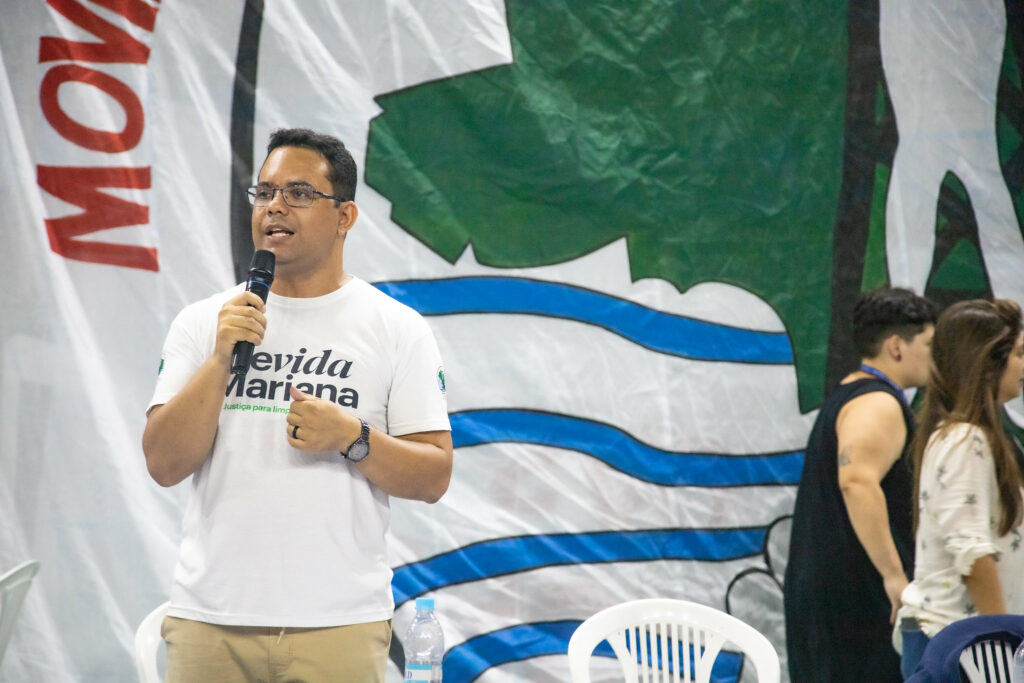 Thiago Alves, da coordenação nacional do MAB, fala sobre a urgência da regulamentação da PNAB. Foto Nívea Magno / MAB