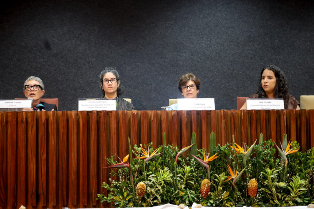 Mesa do seminário reúne representantes do poder público e do MAB para debater a PNAB.  Foto: Nívea Magno / MAB