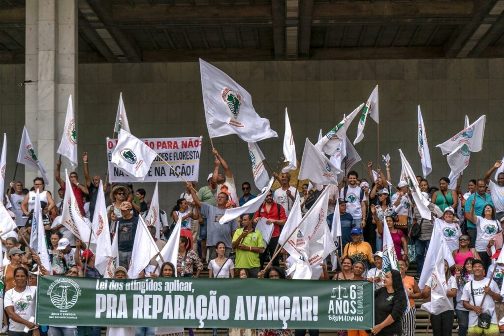 Pessoas Atingidas na Assembleia Legislativa de Minas Gerais, no marco de 6 anos dos crimes da Vale em Brumadinho e da luta por reparação integral para a Bacia do Paraopeba e Represa de Três Marias. Foto: Fabiano Lana / Guaicuy