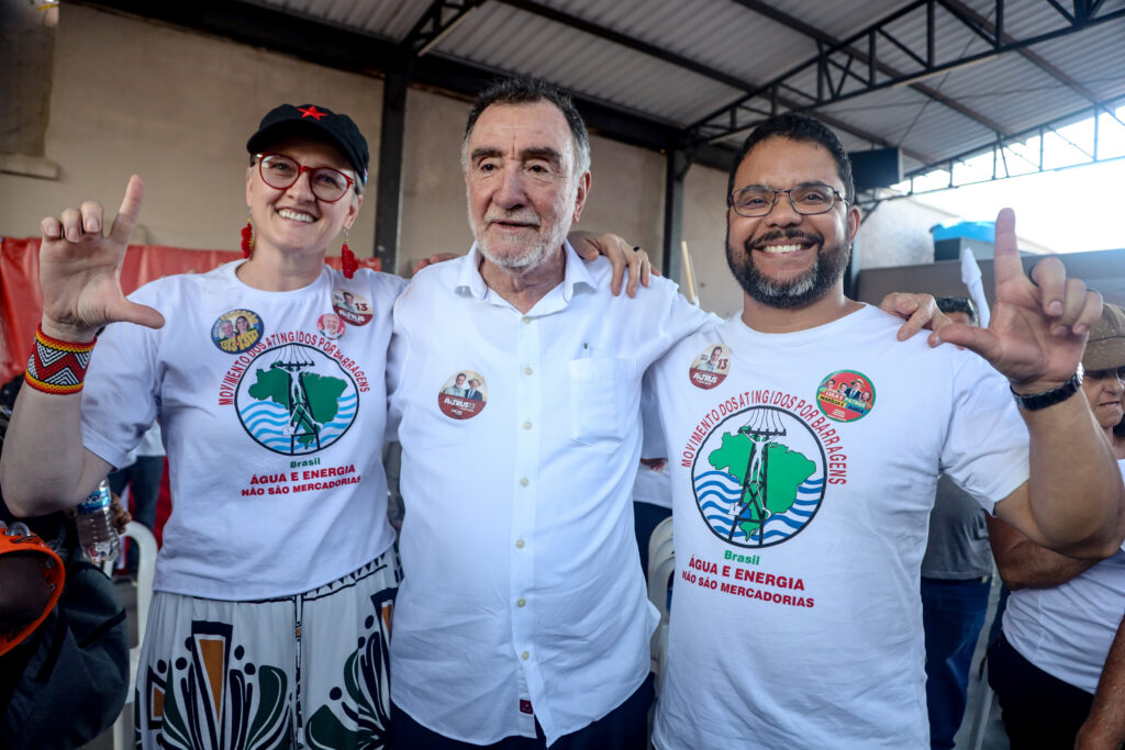 Durante o evento, as lideranças do Movimento dos Atingidos por Barragens destacaram a importância da mobilização popular e da participação das pessoas atingidas na construção das pautas para o período eleitoral. Foto: Nívea Magno / MAB